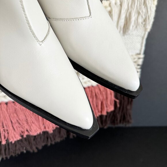 Reiss Hayworth Leather Western Style Ankle Boots White Size 7 NWB - Picture 6 of 14